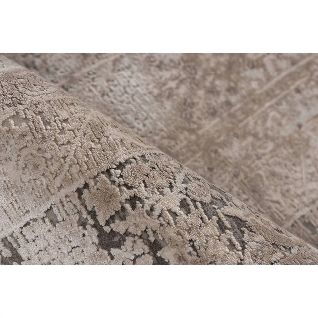 Szőnyeg, kopott mintás, barnásszürke, viszkóz - akril, 80x150 cm - LUNE D'OR - Butopêa termék 2. képe
